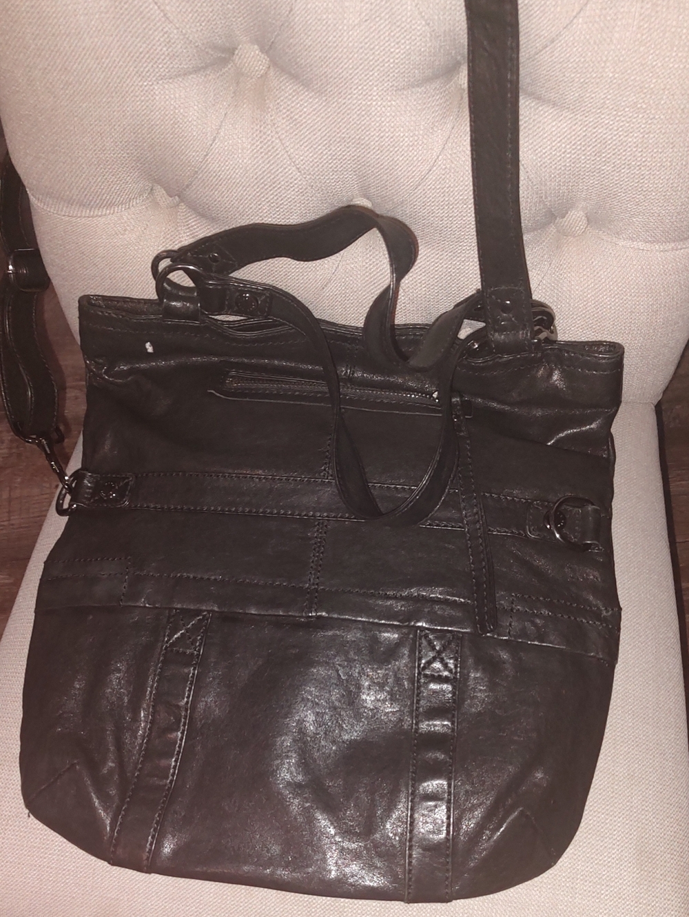 Classic Black Leather Women’s Tote Bag